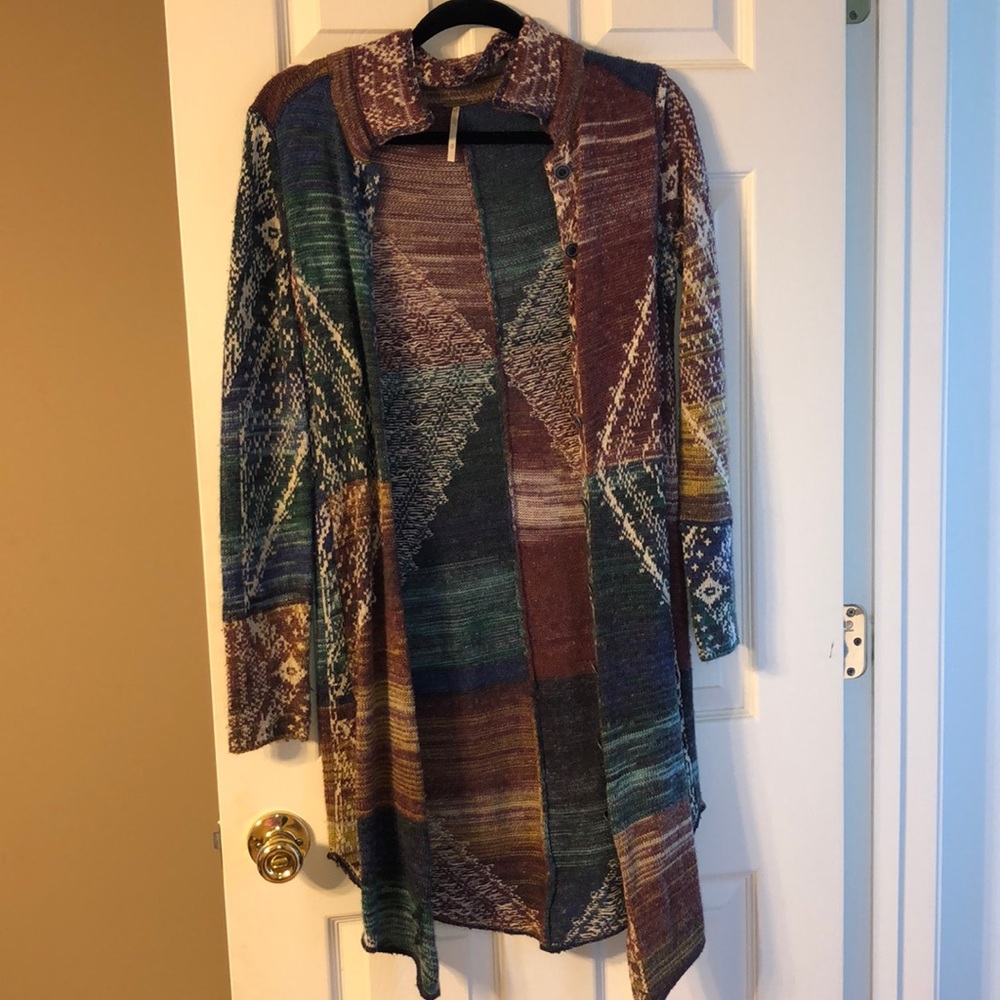 Free People, long cardigan with buttons, Size XS